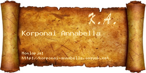 Korponai Annabella névjegykártya